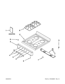 Cooktop Parts Diagram and Parts List for AGP200VDW1  Amana Range