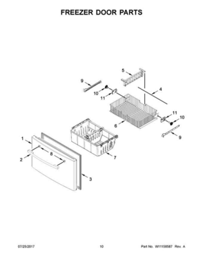 06 - Freezer Door Parts Diagram and Parts List for AFI2539ERB02  Amana Refrigerator
