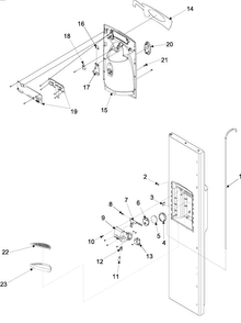 Fz Door And Facade Diagram and Parts List for ARSE667BS1  Amana Refrigerator