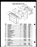 BLACK GLASS DOOR OVEN Diagram and Parts List for DDO-750  Amana Wall Oven