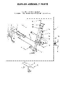 Burner Assembly Parts Diagram and Parts List for 11078132414  Kenmore Dryer