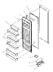 Refrigerator Door Diagram and Parts List for SSD21SL-P1193901WL  Amana Refrigerator