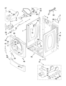 Cabinet Parts Diagram and Parts List for MGDE251YG0  Maytag Dryer