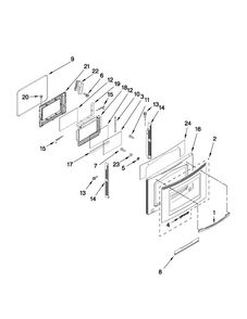 Door Parts Diagram and Parts List for JGS8850CDB00  Jenn-Air Range