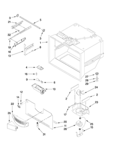Freezer Liner Parts Diagram and Parts List for JFC2290VPY2  Jenn-Air Refrigerator