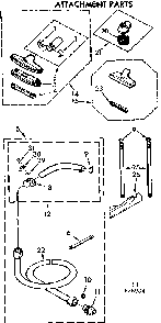 Attachment Parts Diagram and Parts List for 11626934  Kenmore Canister Vacuum