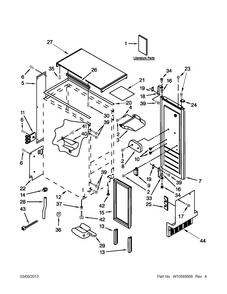 Cabinet Liner And Door Parts Diagram and Parts List for JIM158XXCX2  Jenn-Air Ice Maker