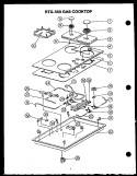 Page 1 Diagram and Parts List for RTG350-UWW RTG3500UW W Caloric Cooktop