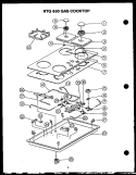 Page 2 Diagram and Parts List for RTG650-UWW RTG6500UW W Caloric Cooktop