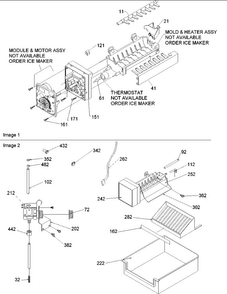 Ice Maker Parts & Add On Ice Maker Kit Diagram and Parts List for AARS2304AC-PARS2304AC0  Amana Refrigerator