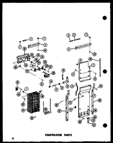 Evaporator Parts Diagram and Parts List for SRI19E-L-P74100-5WL  Amana Refrigerator