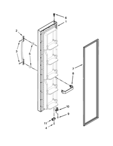 Freezer Door Parts Diagram and Parts List for 8MSF25N4BW00  Maytag Refrigerator