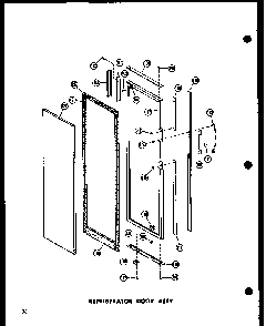 Refrigerator Door Assy Diagram and Parts List for SRN22G-A-P60201-17WA  Amana Refrigerator