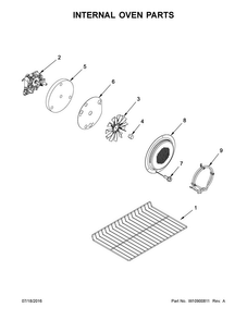 Internal Oven Parts Diagram and Parts List for MGT8820DS06  Maytag Range