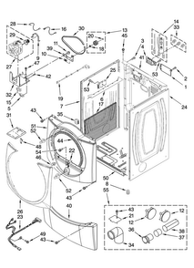 Cabinet Parts Diagram and Parts List for MEDE900VW0  Maytag Dryer