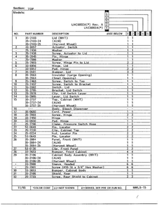 Top Page 2 Diagram and Parts List for 6002A REV A Norge Washer