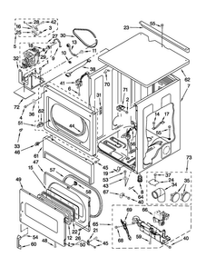 Upper Cabinet And Front Panel Parts Diagram and Parts List for MLG24PDAXW2  Maytag Dryer
