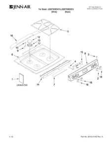 Cooktop Parts Diagram and Parts List for JGS8750BDB16  Jenn-Air Range