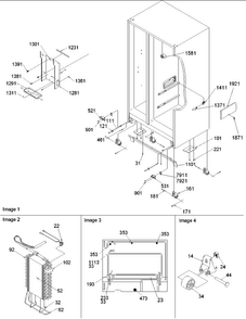 Drain Systems, Rollers, Evaporator Diagram and Parts List for AARS2304AC-PARS2304AC0  Amana Refrigerator