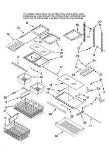 Shelf Parts Diagram and Parts List for ABL2527FES12  Amana Refrigerator