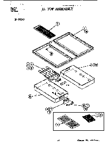 Top Assembly Diagram and Parts List for CU240L  Jenn-Air Range
