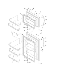 Doors Diagram and Parts List for CRT185LSB  Crosley Refrigerator