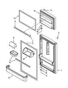 Door Parts Diagram and Parts List for M8RXCGFXW02  Maytag Refrigerator