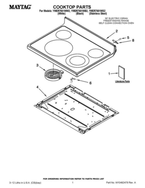 Part Location Diagram of W10419390 Whirlpool OWNERS MANUAL