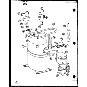 Part Location Diagram of D5574803 Whirlpool Compressor aj5515f 50 hz