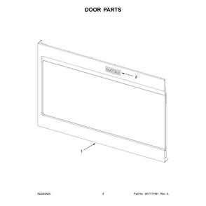 Door Parts Diagram and Parts List for YMMMS4230PZ01  Maytag Microwave