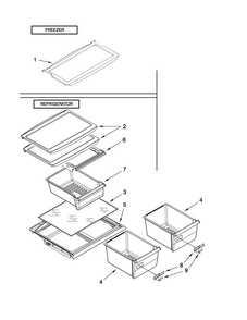 Shelf Parts Diagram and Parts List for M8RXCGFXB00  Maytag Refrigerator