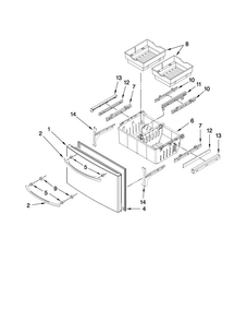 Freezer Door Parts Diagram and Parts List for AFI2538AES5  Amana Refrigerator