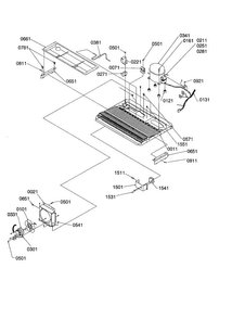 Machine Compartment/muffler Assy Diagram and Parts List for SXD26VL-P1315202WL  Amana Refrigerator