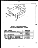 LOWER STORAGE DRAWER Diagram and Parts List for RJS369  Caloric Cooktop