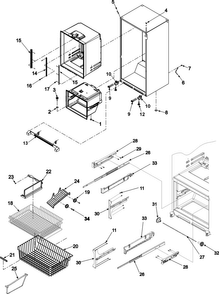 Interior Cabinet & Freezer Shelving Diagram and Parts List for ABR1922FES0  Amana Refrigerator