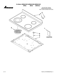 Cooktop Parts Diagram and Parts List for AER5844VAW1  Amana Range