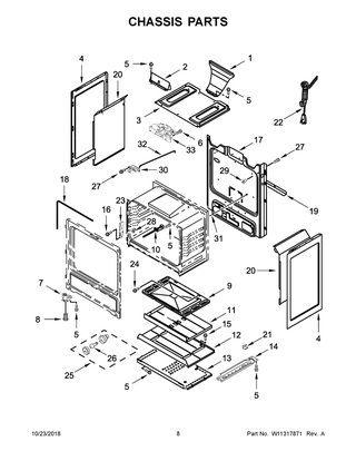 Chassis Parts Diagram and Parts List for AGR6603SFS2  Maytag Range