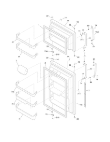 Doors Diagram and Parts List for CRT215HPW0  Crosley Refrigerator