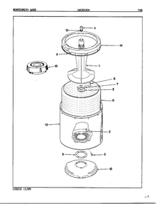 Tub Parts Diagram and Parts List for 6530A REV A Norge Washer