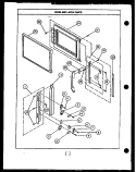 DOOR AND LATCH PARTS Diagram and Parts List for RKS394  Caloric Microwave Oven Combo