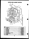 UPPER OVEN CABINET SECTION Diagram and Parts List for PKI121  Amana Wall Oven