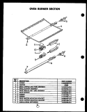 OVEN BURNER SECTION Diagram and Parts List for PKI121  Amana Wall Oven