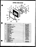 UPPER OVEN DOOR Diagram and Parts List for PKI121  Amana Wall Oven