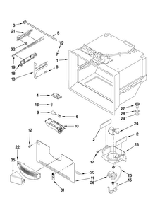 Freezer Liner Parts Diagram and Parts List for JFC2290VEP1  Jenn-Air Refrigerator
