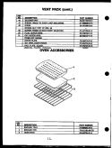 OVEN ACCESSORIES Diagram and Parts List for PKI121  Amana Wall Oven