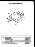 STORAGE DRAWER PARTS Diagram and Parts List for RSS343  Caloric Range
