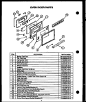 OVEN DOOR PARTS Diagram and Parts List for PHU103  Amana Range
