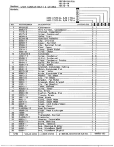 Unit Compartment & System Page 2 Diagram and Parts List for 22922-7A  Admiral Refrigerator