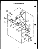 GAS COMPONENTS Diagram and Parts List for PHU103  Amana Range