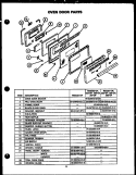 OVEN DOOR PARTS Diagram and Parts List for RSS307-OF RSS3070OF Caloric Range